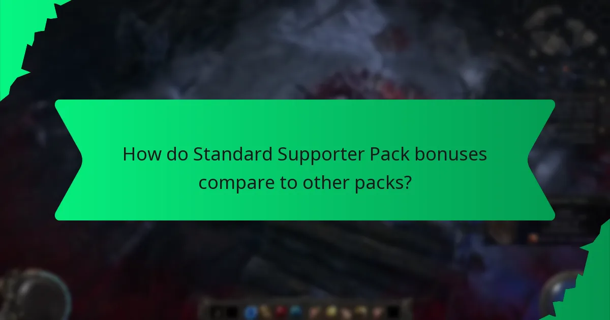 How does color influence Standard Supporter Pack bonuses?