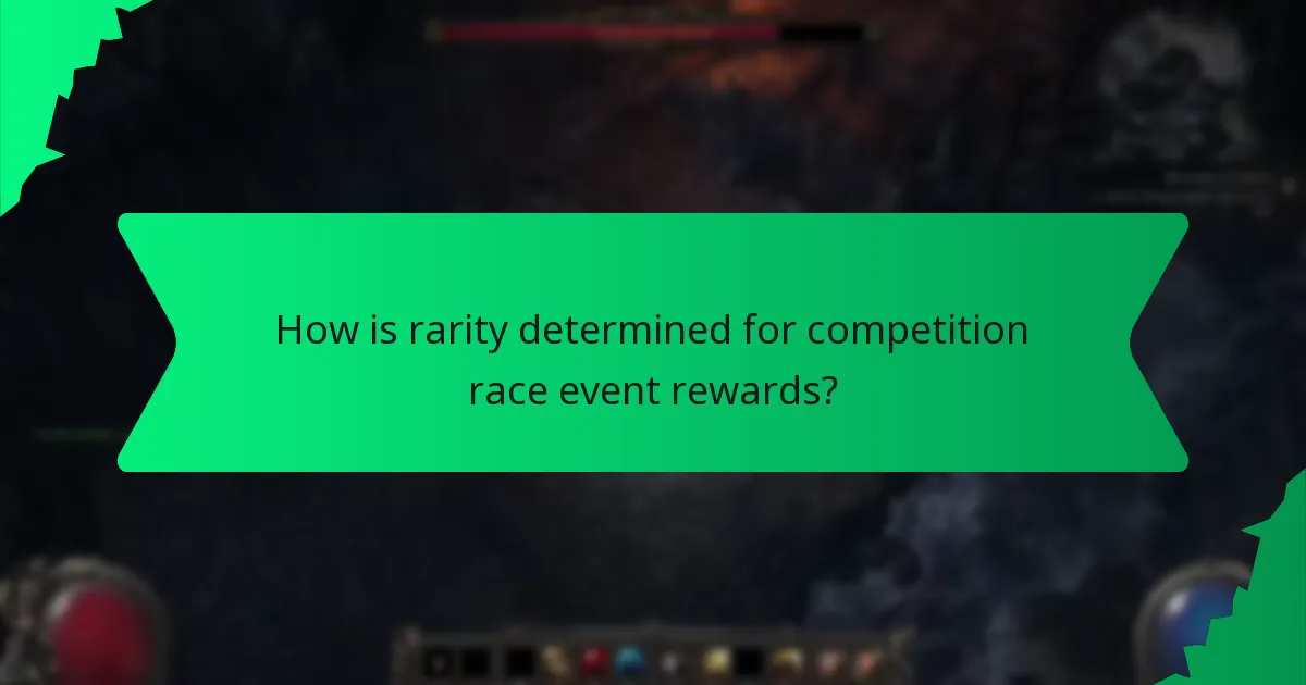 How is rarity determined for competition race event rewards?