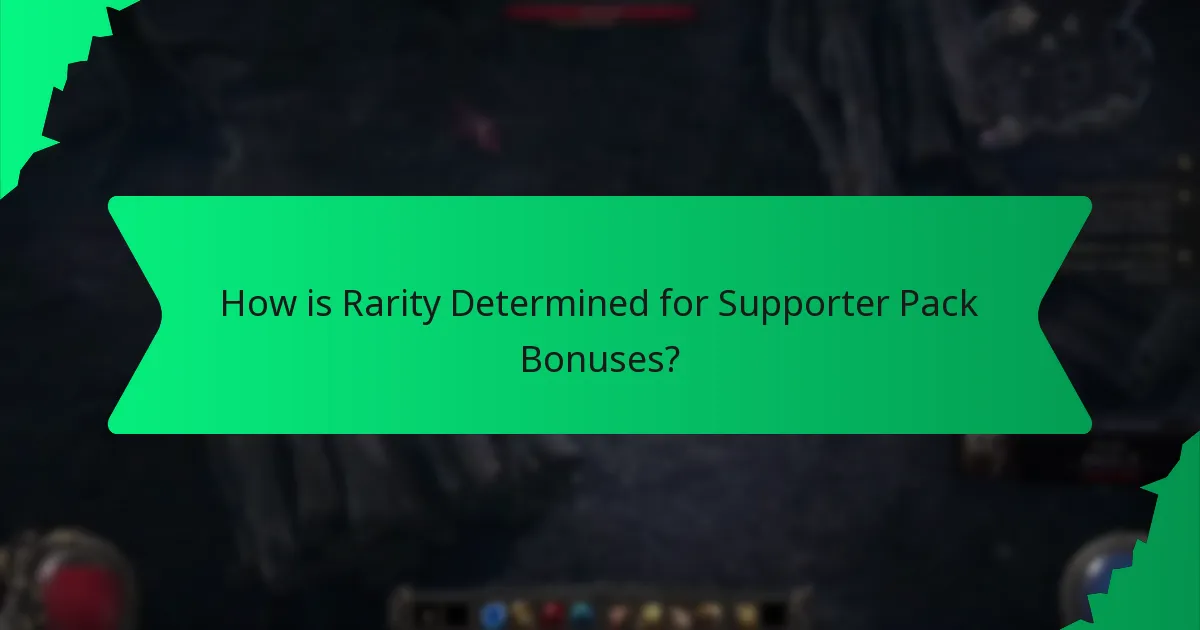 How is Rarity Determined for Supporter Pack Bonuses?