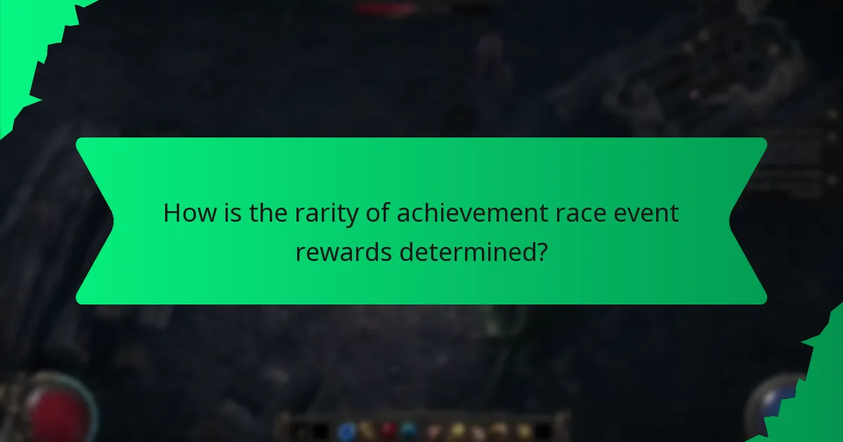 How is the rarity of achievement race event rewards determined?