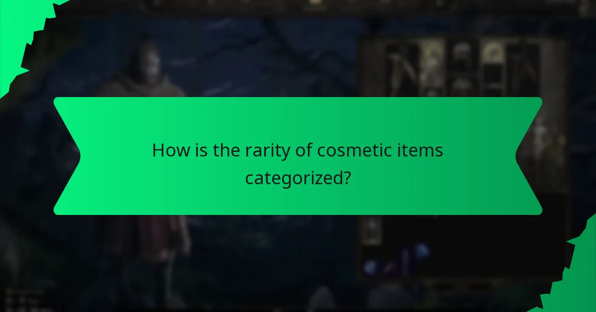 How is the rarity of cosmetic items categorized?