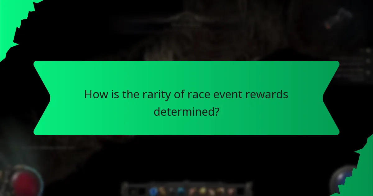 How is the rarity of race event rewards determined?