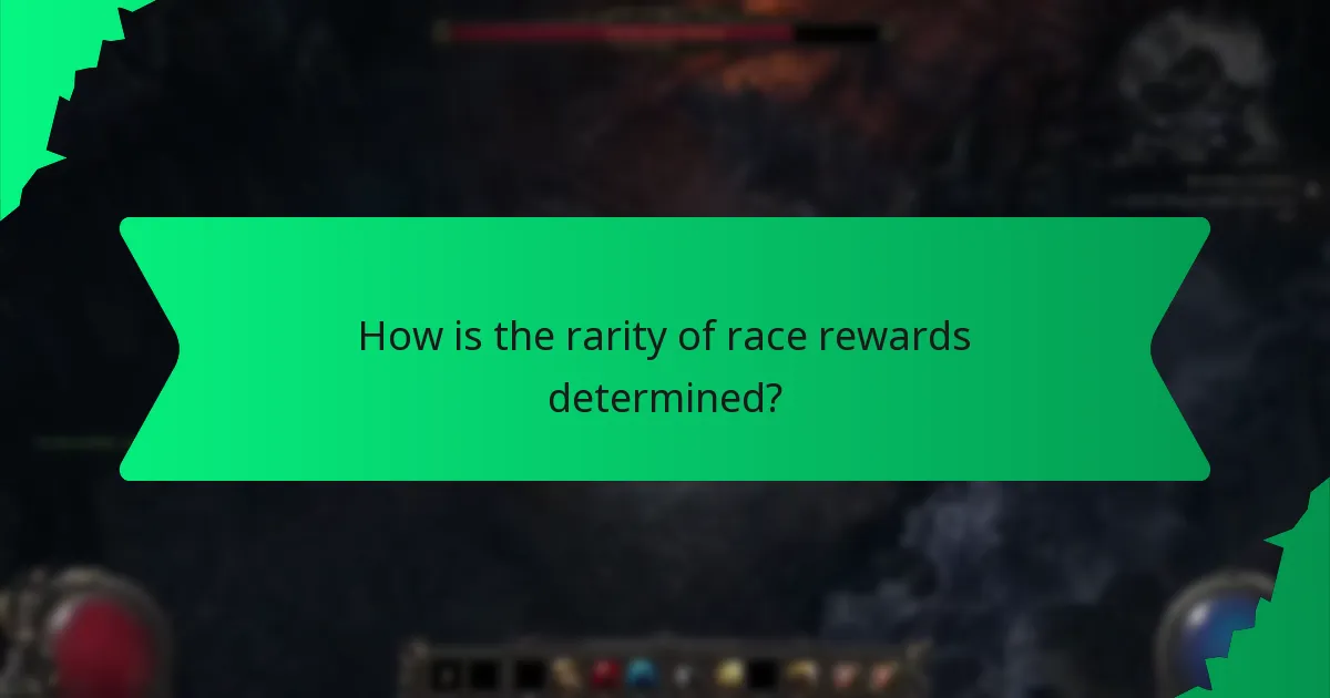 How is the rarity of race rewards determined?
