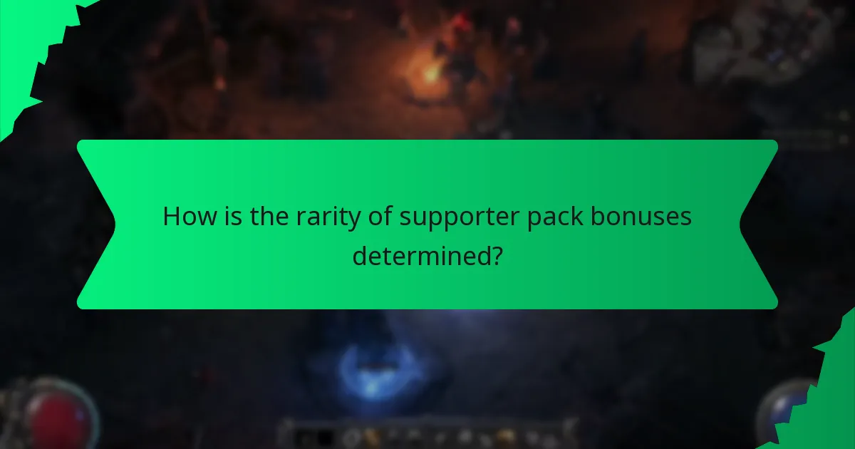 How is the rarity of supporter pack bonuses determined?