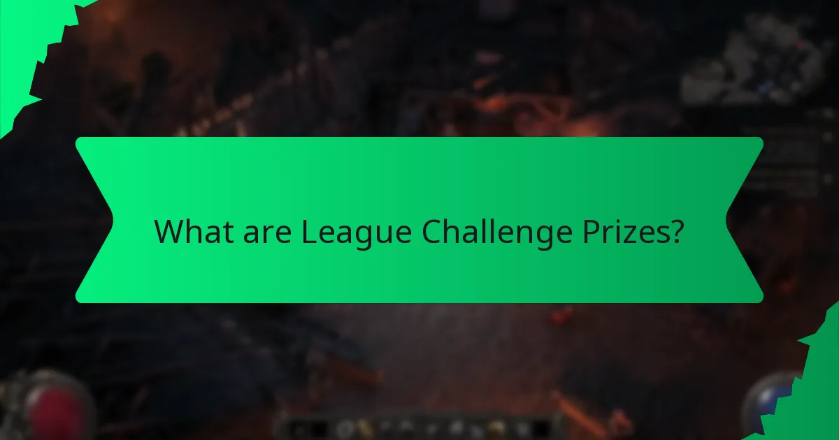 How does colour signify value in League Challenge Prizes?