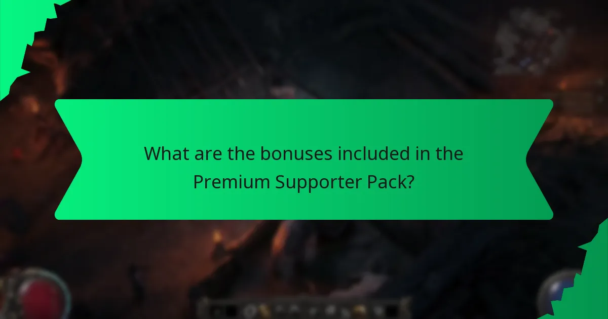 What colours are associated with Premium Supporter Pack bonuses?